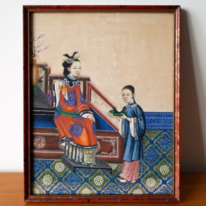 Fine Chinese Antique 19th Century Qing Export Gouache Painting on Pith Paper