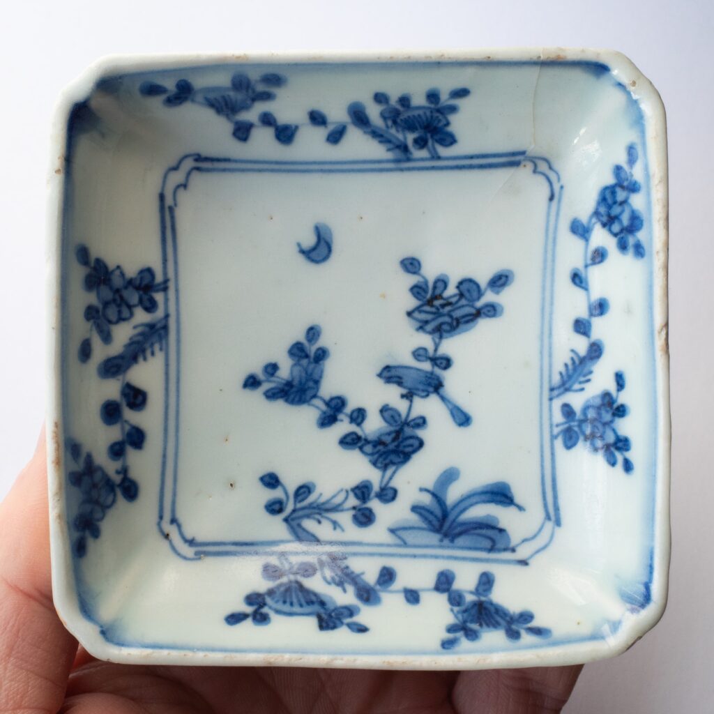 Chinese Antique Blue White Ming Kosometsuke Porcelain Dish For Japanese Market