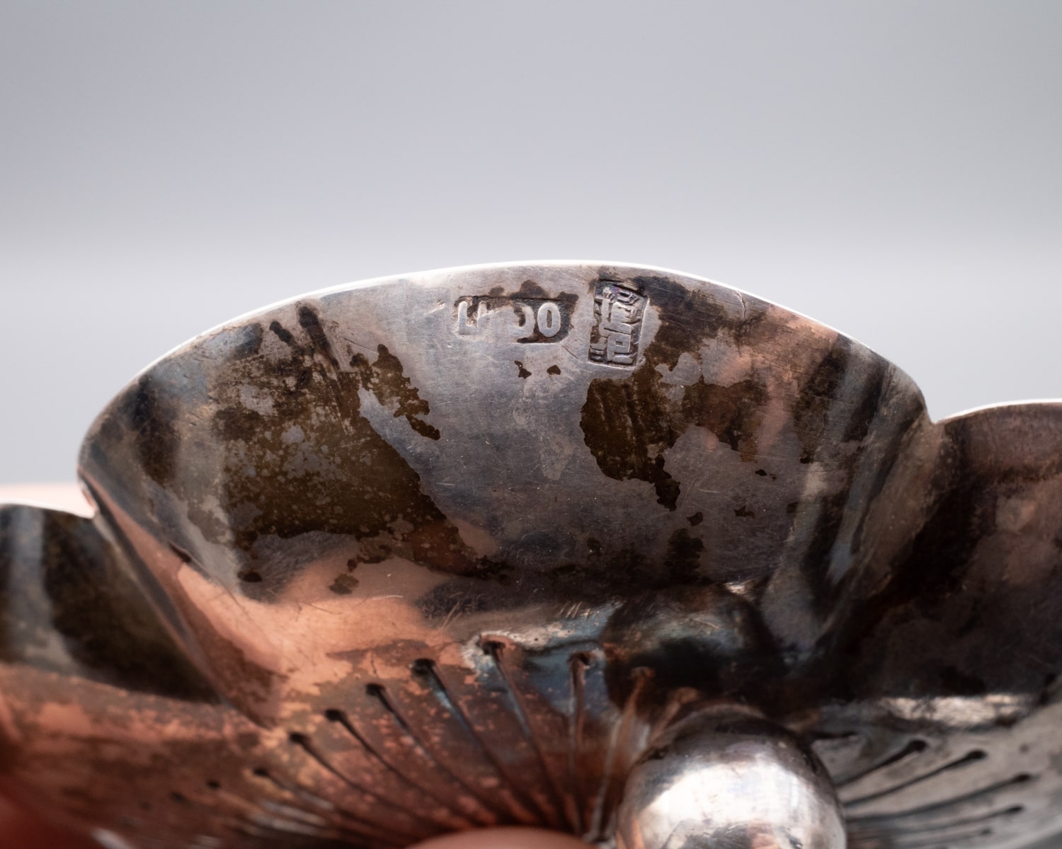 Chinese Antique Solid Silver Prunus Flower Dish by Tong Ji for Luen Hing